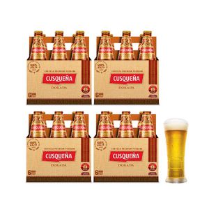 4 Sixpacks Cusqueña Dorada Botella (310ml) + Kero Cusqueña