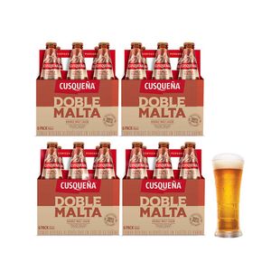 4 Sixpacks Cusqueña Doble Malta Botella (310ml) + Kero Cusqueña
