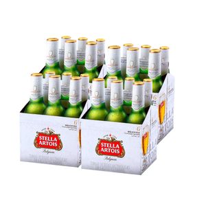 4 Sixpacks Stella Artois Botella (330ml)