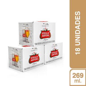 3 Sixpacks Stella Artois Lata (269ml)